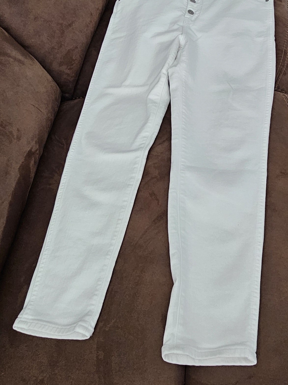 Madewell High Rise Skinny Crop Jeans Womens 32 White Button Fly - Picture 6 of 16